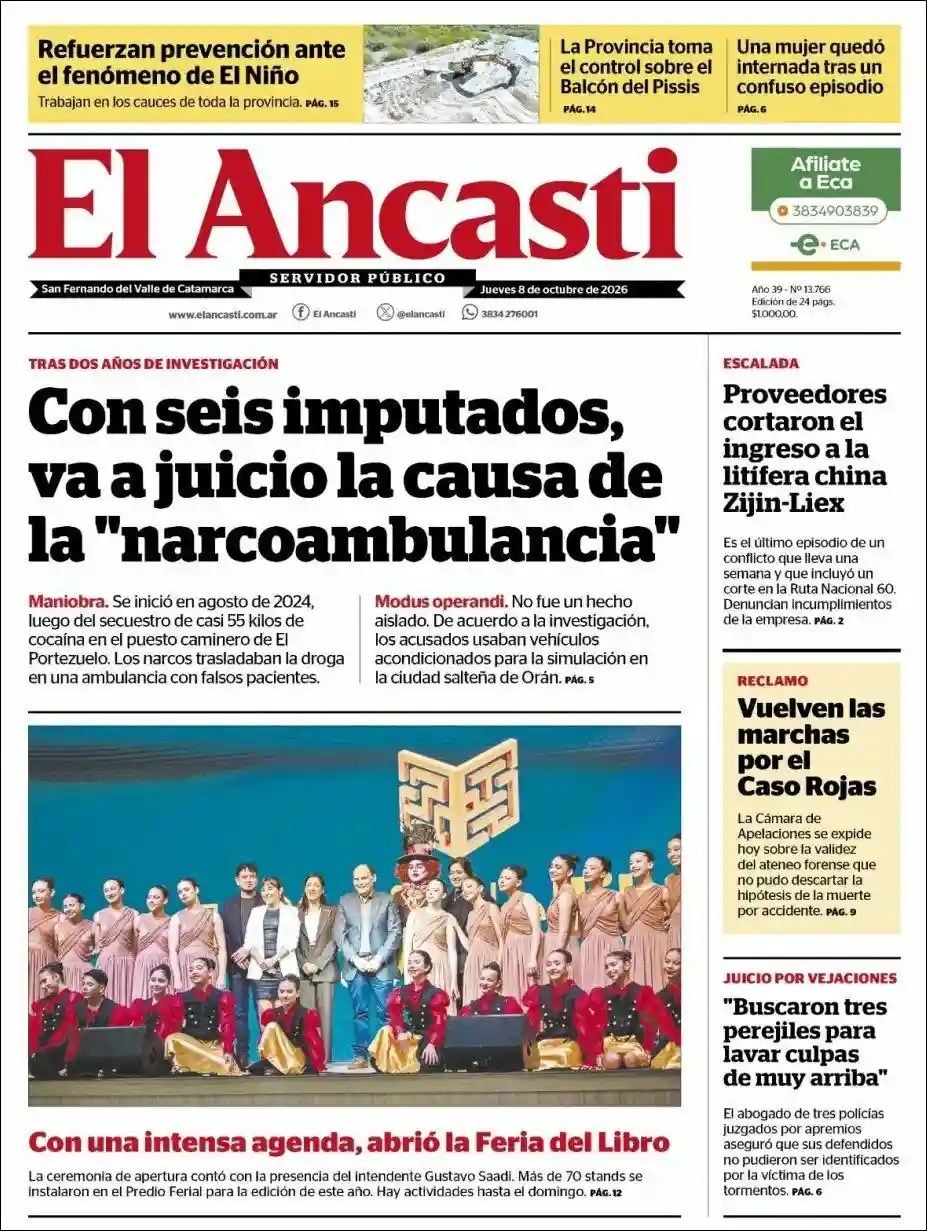 Estudios Max | AIRE DEL NORTE NQN - Tapa del diario Ancasti