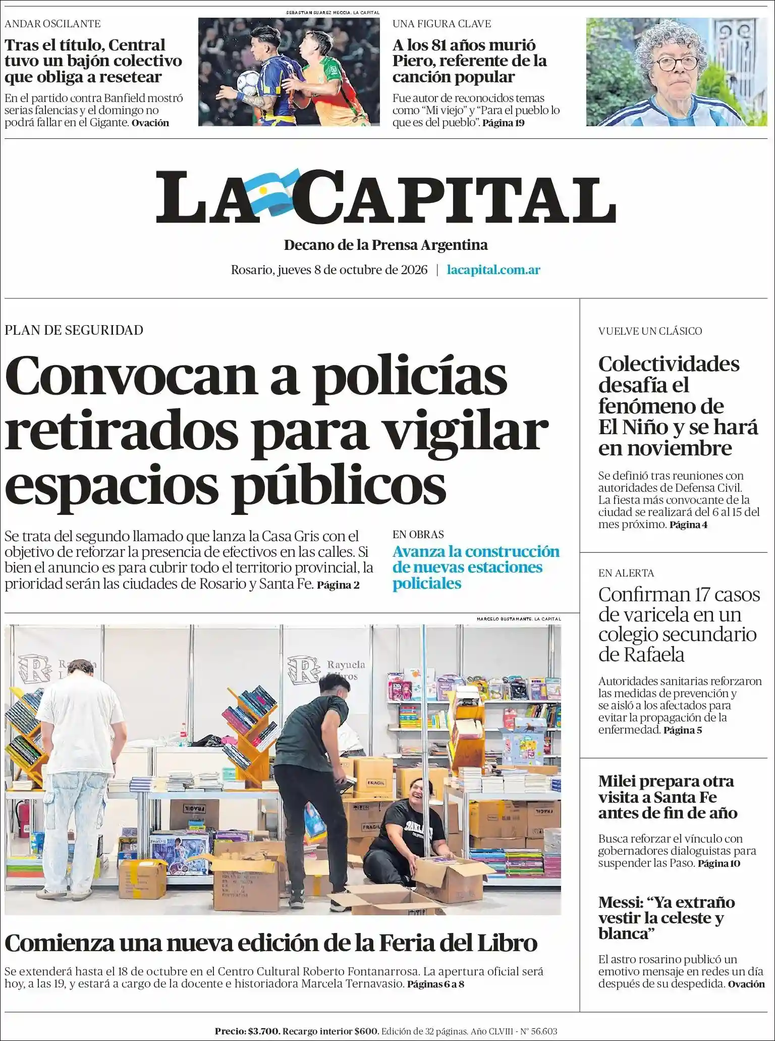 Estudios Max | AIRE DEL NORTE NQN - Tapa del diario La Capital Rosario