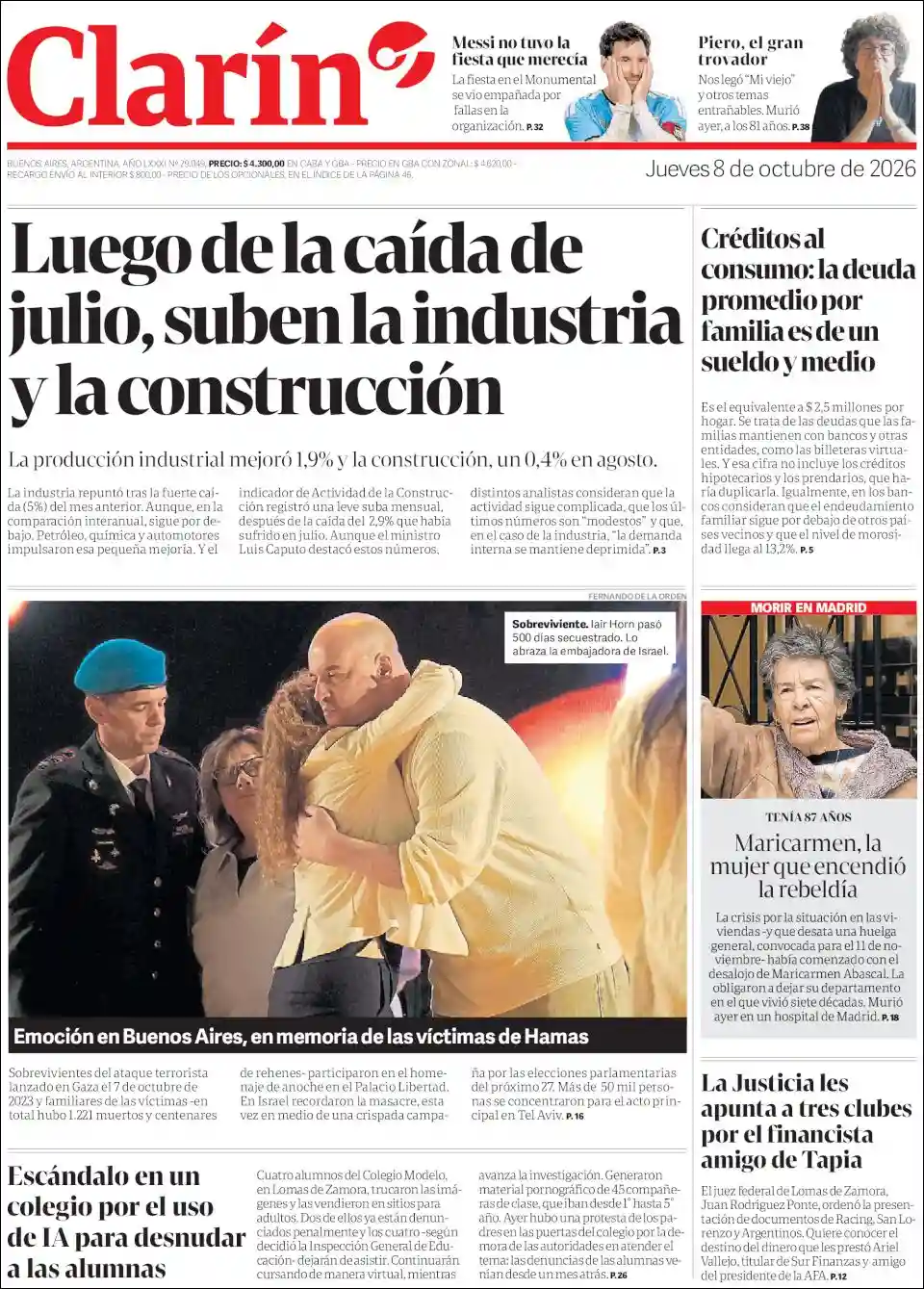 Estudios Max | AIRE DEL NORTE NQN - Tapa del diario Clarin