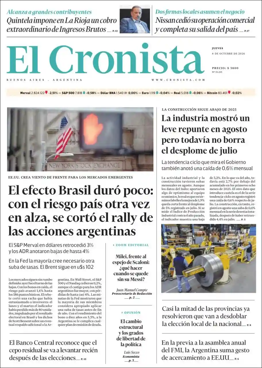 Estudios Max | AIRE DEL NORTE NQN - Tapa del diario Cronista