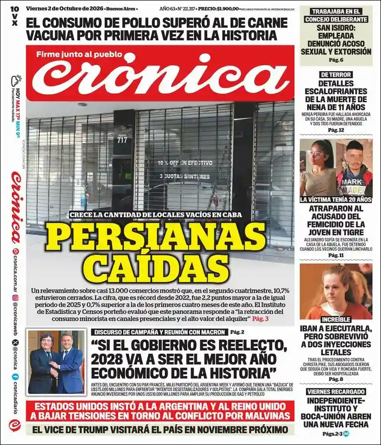 Estudios Max | AIRE DEL NORTE NQN - Tapa del diario Crónica